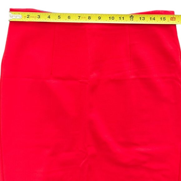 NEW Dalia Collection Red Modern Fit Short Straight Stretch Skirt Low Waist Zip 8 - Picture 3 of 7
